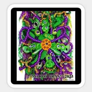 Mardi Gras beads party dinks gumbo Sticker